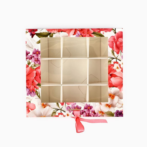 Цена за 5 шт. Коробка под 9 конфет с ячейками Самой прекрасной 14.5?13.5?3.5 см