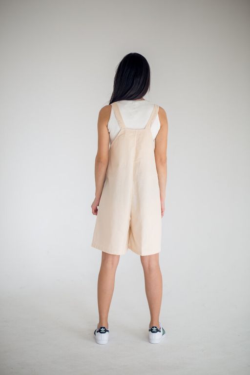 ЛЁН 100% комфортный омбинезон Кэри цвет беж - Knitka wear фото 5