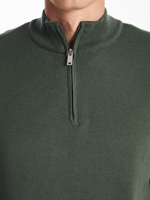 Dik Yaka Uzun Kollu Erkek Triko Kazak