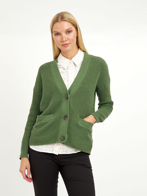 кардиган женский из хлопка с крупными пуговицами - Glenfield фото 5