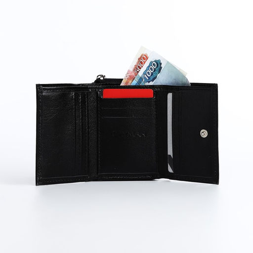 Кошелёк на кнопке, цвет чёрный - Simaland фото 5