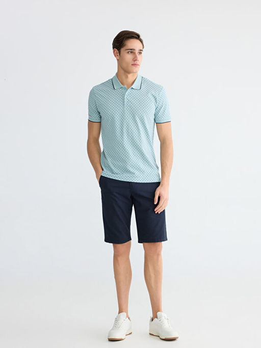 Polo Yaka Desenli Pike Erkek Ti??rt