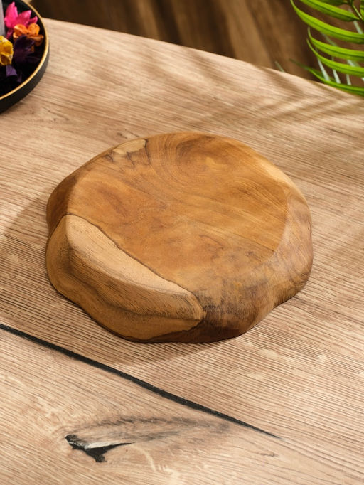 Менажница «Раковина», 19×19×2.5 см, дерево джати, коричневая