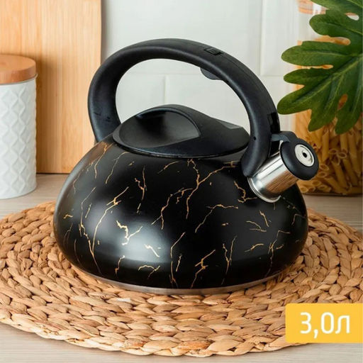 Чайник 3,0 л со св. индук. ЧЕРНЫЙ МРАМОР КТ-151МВ