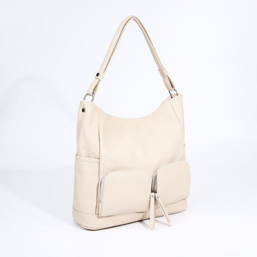 Сумка-тоут на молнии, 3 наружных кармана, цвет бежевый - Simaland фото 3