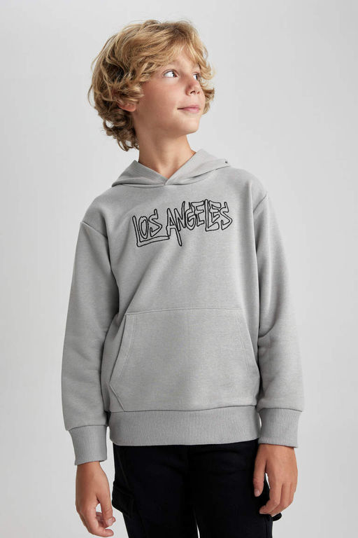 Толстая толстовка с капюшоном для мальчика - Defacto фото 3