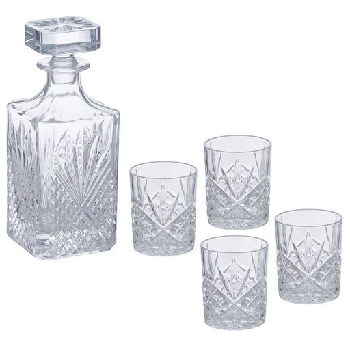 52353 GIPFEL Набор для виски MUSE: графин 700мл, 4 бокала 275мл. Материал: хрустальное стекло