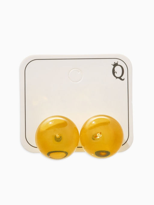 Цена за 3 шт. Серьги пластик «Монпансье. Круг», 1.5 см, жёлтые