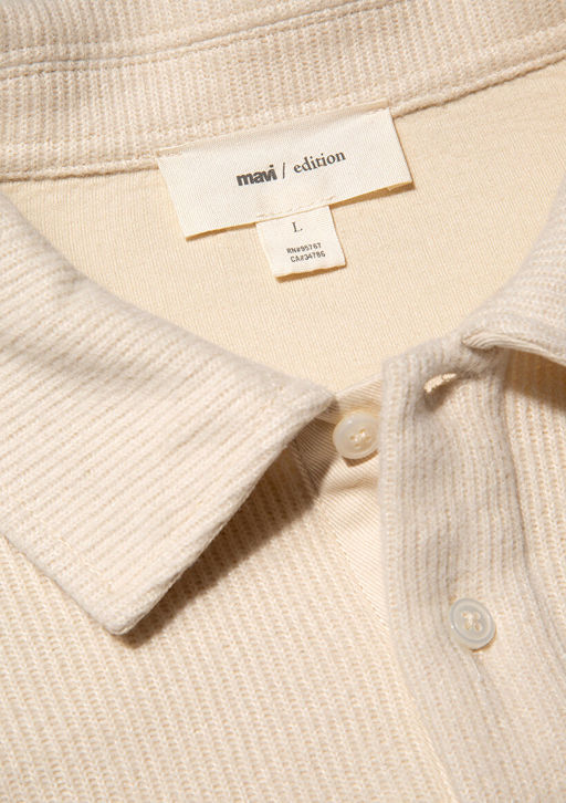 Dugmeli Beyaz Basic Sweatshirt - Mavi фото 8