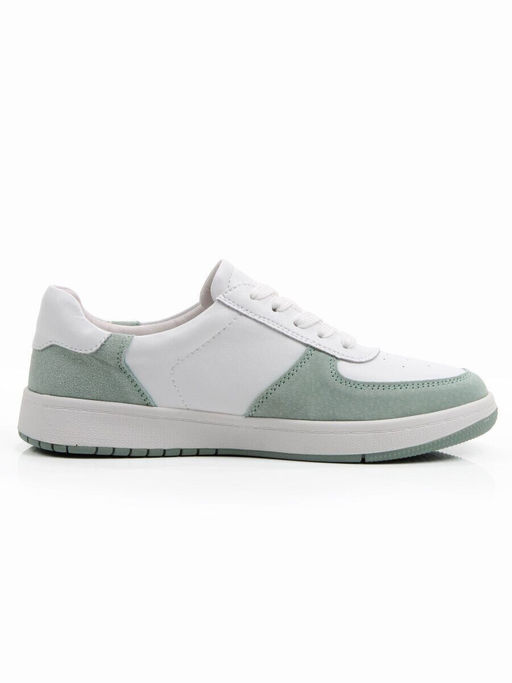 03-C933-7K WHITE/GREEN Кеды кожаные женские (натуральная кожа, натуральная замша)