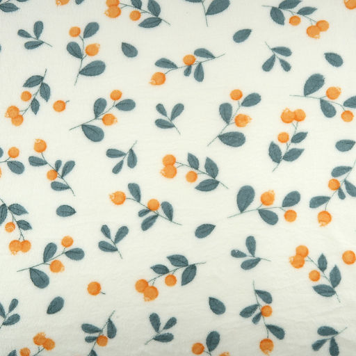 Плед/покрывало 150х200см "Облепиха", велсофт "California" набивной, полиэстер 100%, плотность 160г/м2, упаковка: 16х33см пояс бумажный, "Домашняя мода" (Россия)