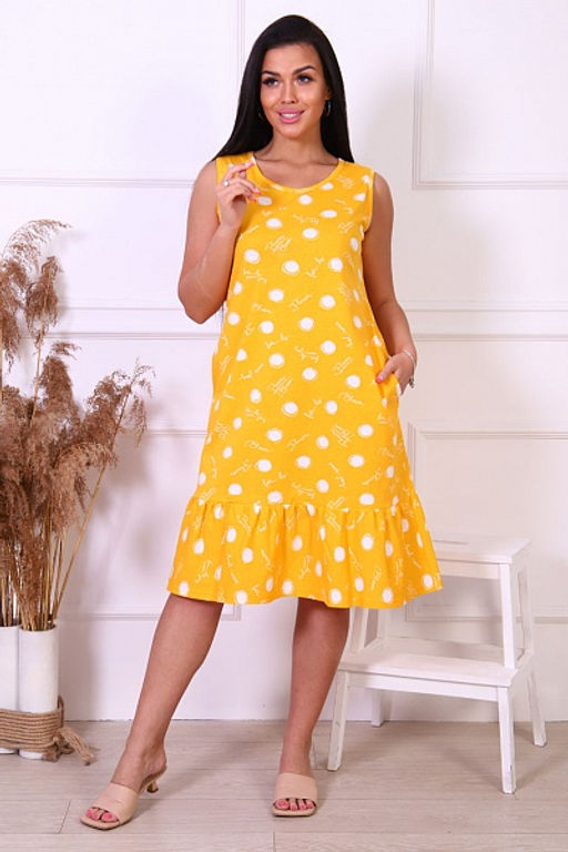 Сарафан с карманами, желтый (833-4) - Плиона фото 3