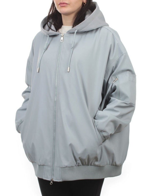 H24-283 GRAY/BLUE Куртка демисезонная женская (100 гр. синтепон)