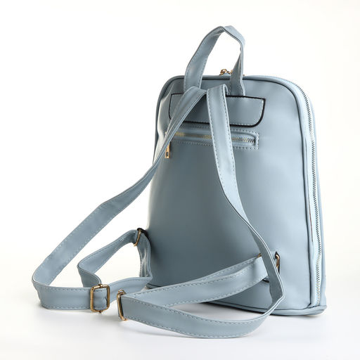 Рюкзак женский городской на молнии, 2 кармана, размер 11×29×31 см, голубой