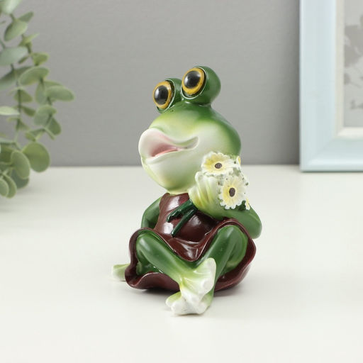 Фигурка полистоун TAKE IT EASY Лягушка с ромашкой, 7?9.5?11.5 см