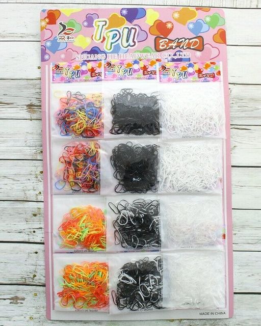 Резинка для волос силиконовая (цветные)(12 пакетиков)