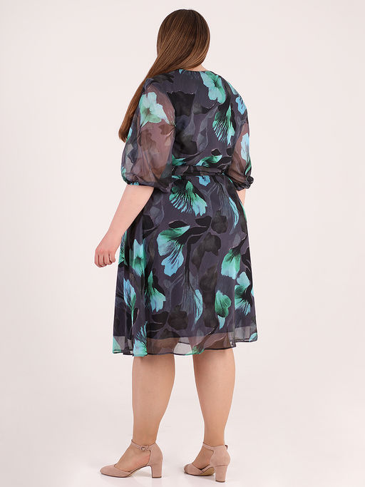 Белорусское шифоновое платье с цветочным принтом - Almond фото 11