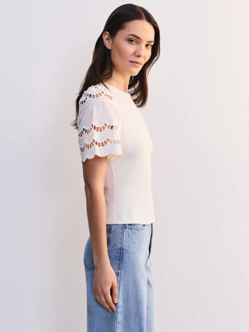 Приталенная футболка с шитьем на рукавах ZR2605023419-2 / Zarina