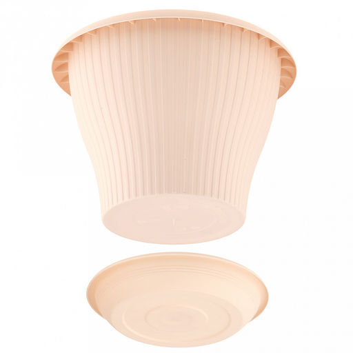 Горшок для цветов пластмассовый "Гамма плюс" 2,9л, д22см, h15,5см, пудровый (Россия)