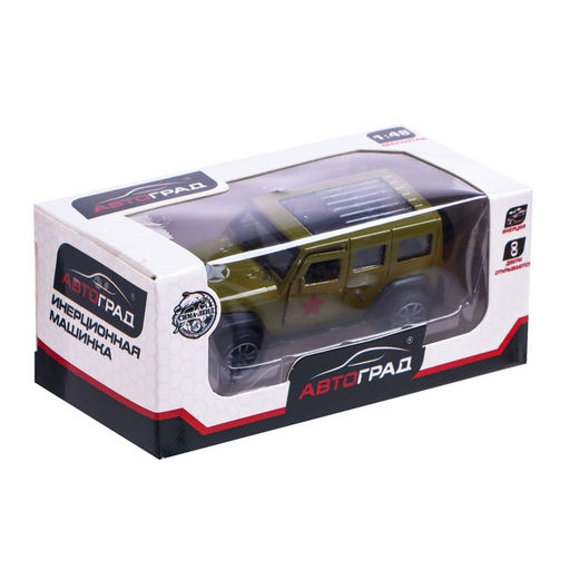 Машинка металлическая «Армия», 1:48, инерция, открываются двери, цвет зелёный