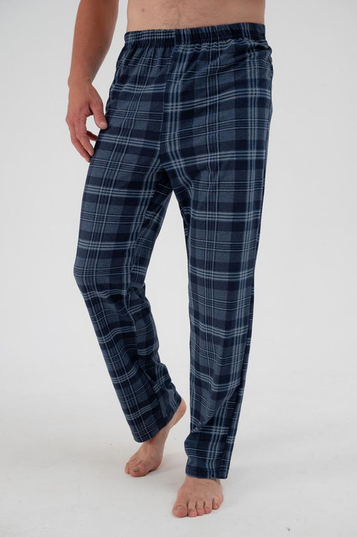 Брюки домашние мужские из кулирки темно-синяя клетка - Амадэль фото 3