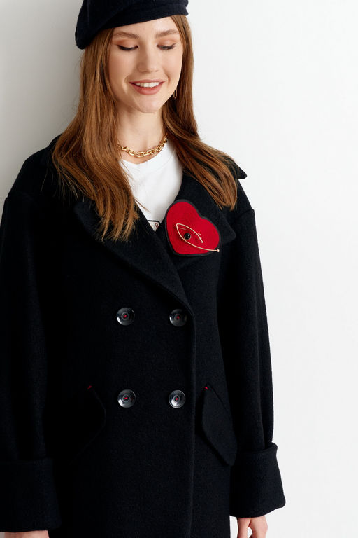 Укороченное пальто прямого силуэта Nelli (Цвет: Черный) - Morozov Amavie фото 4