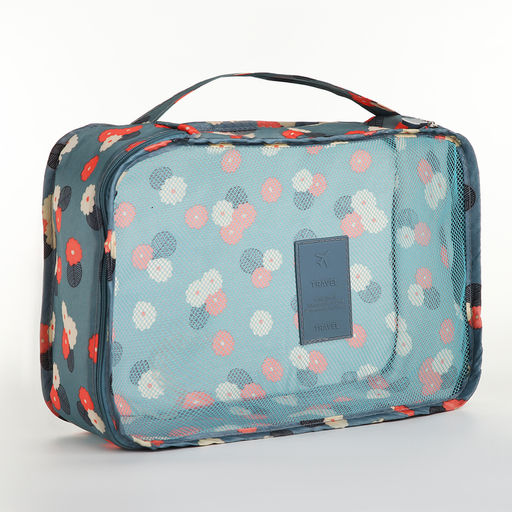 Набор органайзеров-косметичек на молниях, 6 в 1, цвет серо-голубой