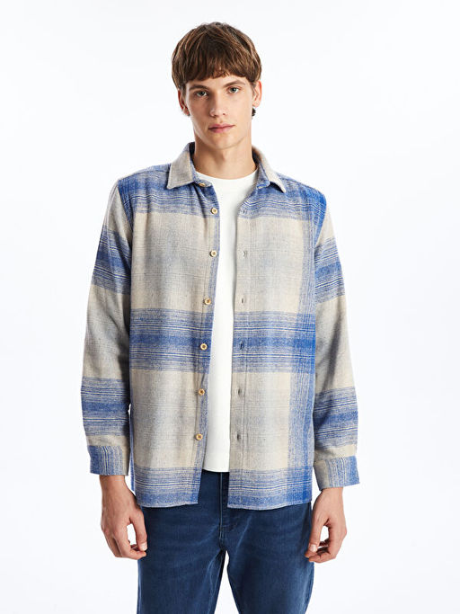 Rahat Kal?p Uzun Kollu Ekose Erkek G?mlek