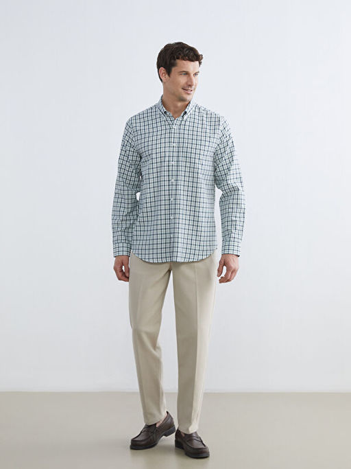 Regular Fit Ekose Gabardin Erkek G?mlek