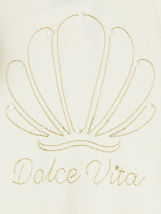 Bisiklet Yaka Boncuklu K?z ?ocuk Ti??rt