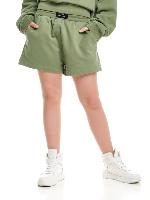 Шорты для девочки подростковые 22-7630 св.серый меланж - Mini maxi фото 35