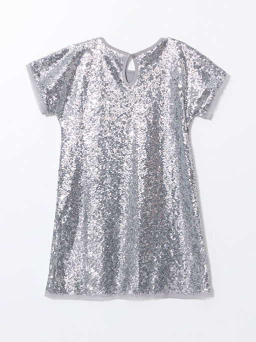 Bisiklet Yaka Pul ??lemeli K?z ?ocuk Elbise - Waikiki фото 3