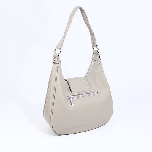 Сумка-мешок на молнии, наружный карман, длинный ремень, цвет серо-бежевый - Simaland фото 2