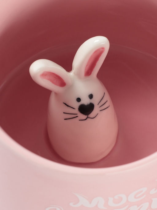 Кружка Доляна «Зайчик», 360 мл, керамика, розовая