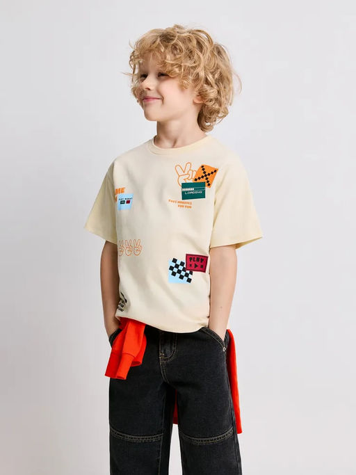 ACOOLA / Футболка детская для мальчиков Valar1 крем  фото 2