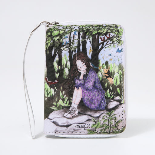 Кошелёк женский на молнии с ремешком, разноцветный