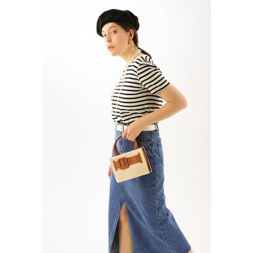 Сумка-тоут на молнии, длинная цепь, цвет белый/коричневый - Simaland фото 4