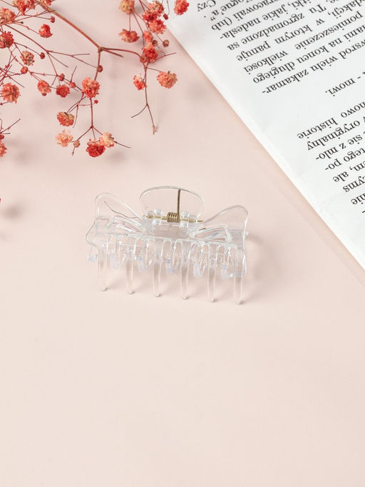 Цена за 12 шт. Крабик для волос «Маленькая классика», 6 см, прозрачный