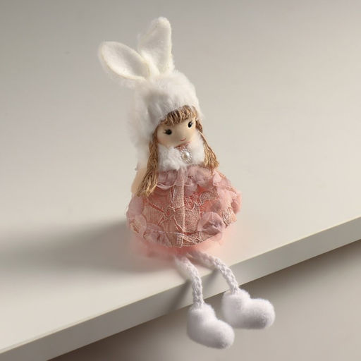 Кукла интерьерная Ангелочек в цветочном платье в шапке с ушками 5,5х7х19,5 см - Simaland фото 2