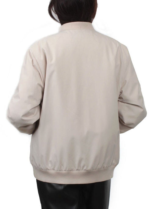 H24-608 LT. BEIGE Куртка бомбер демисезонная женская (100 гр. синтепон) - Fashion фото 8