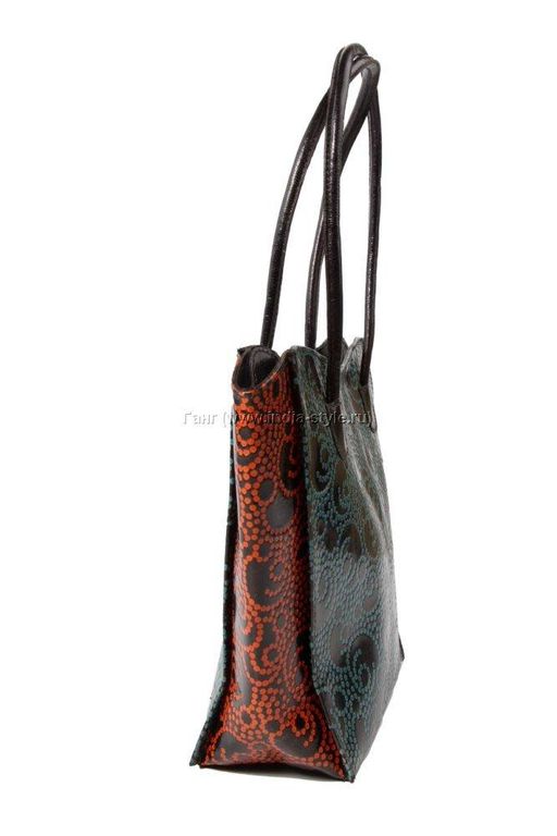 Сумка натуральная кожа ручной принт №1081/4 - Ганг фото 2