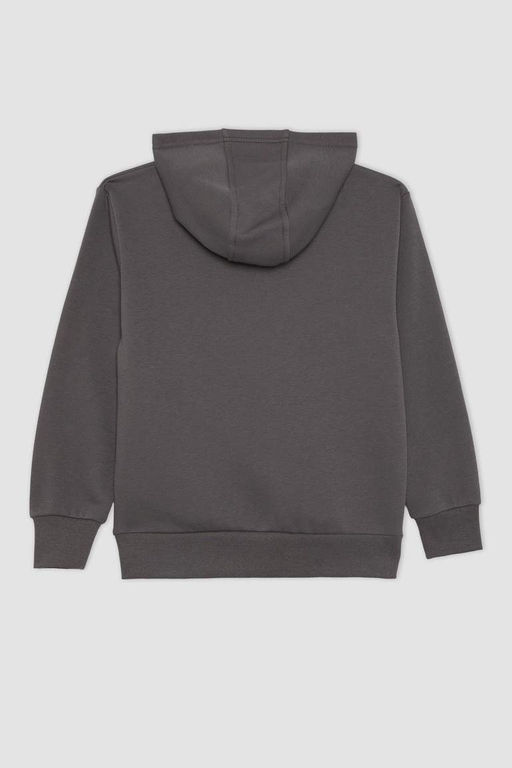 Толстая толстовка с капюшоном и принтом для мальчиков - Defacto фото 7