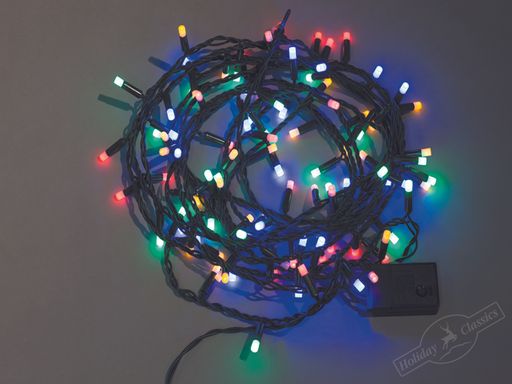 Электрогирлянда "Праздник" уличная 120 разноцветных LED огней постоянного свечения, черный каучуковый кабель, с коннектором, 12 м