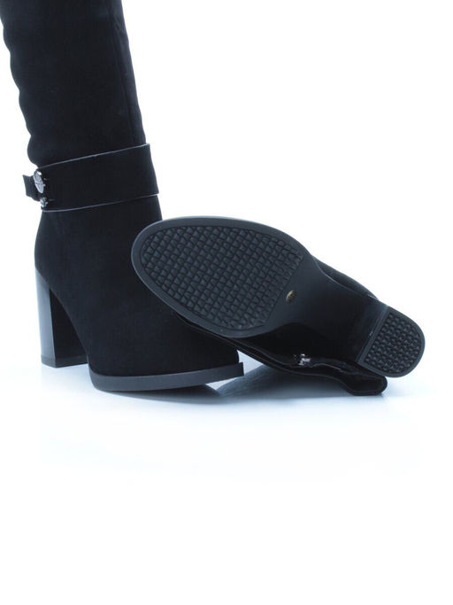 02-DL17-57 BLACK Сапоги зимние женские (натуральная замша, натуральный мех) - Фабричный китай фото 14