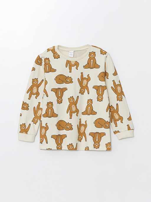 Bisiklet Yaka Uzun Kollu Bask?l? Erkek Bebek Pijama Tak?m? - Waikiki фото 2