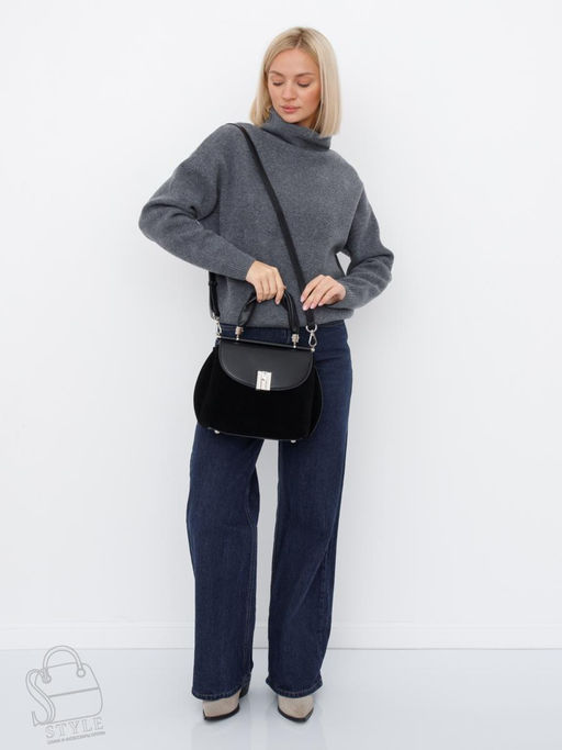Сумка женская кожаная 1109M black Polina&Eiterou