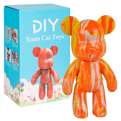 Playlab. Мишка-раскраска BearBrick 23 см, Желтый-Оранжевый арт.ТТ-Bear-orang