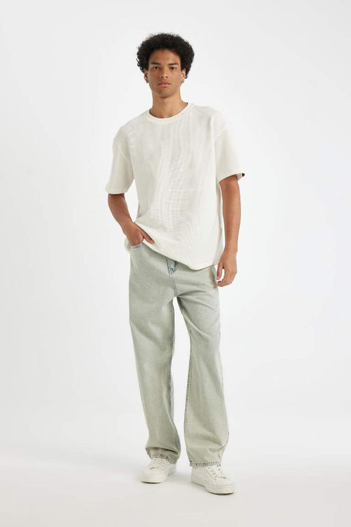 Джинсовые брюки Baggy Fit с широким узором и нормальной талией, широкие брюки - Defacto фото 2