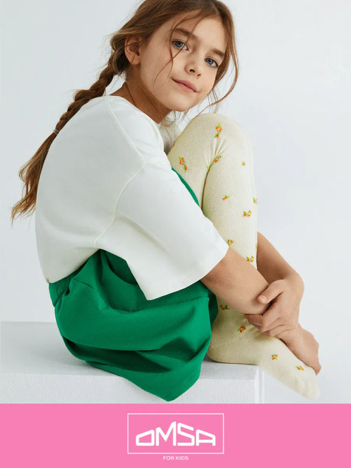OMSA kids Collant 12Р43-2 с рисунком (розочки) - rosa chiaro  фото 18