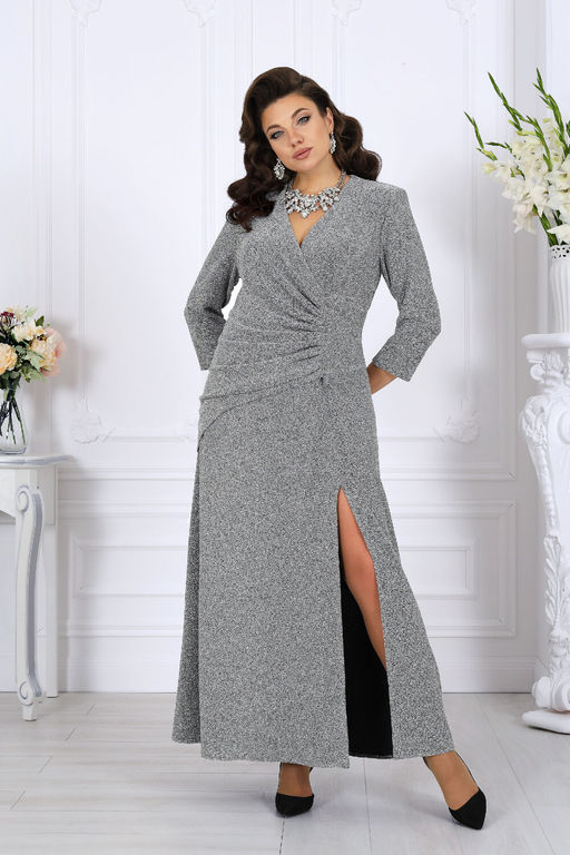Платье Ninele 6077 серебро  фото 5